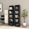 vidaXL Skrinky na CD 2 ks, čierne 21x16x93,5 cm, kompozitné drevo 802697