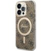Plastové puzdro Guess na Apple iPhone 14 Pro Max GUHMP14XH4STW 4G IML MagSafe hnedé