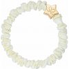 By Eloise London Gold Star Skinny Silk Scrunchie farba Cream