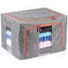 VILDE Látkový pevný box na uskladnenie textilu sivý 50 x 40 x 33 cm 66 l