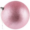 DECOLED Plastová guľa, priem. 20 cm, jemne ružová, glitter