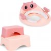 Detské WC sedadlo so schodíkmi, ružové, ECOTOYS