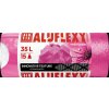 ALUFIX Vrecia na odpadky zaťahovacie LDPE parfumované 35 l 15 ks 20µm Aluflexy ružové