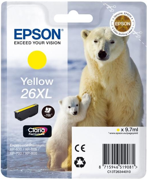 Epson 26XL Yellow - originálny