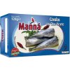 Portugalské makrelky pikantné v slnečnicovom oleji 120g MANNÁ