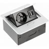 Zásuvka vstavaná GTV AE-PB1FAVA-53 1-zás+2xUSB strieborná AVARO