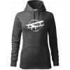 Still Plays With Planes - Mikina dámská Cape s kapucí - S ( Tmavá bridlica (sivá so zeleným nádychom) )