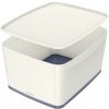 LEITZ Úložný box s vekom MyBox, veľkosť L, biela/sivá