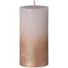 Sviečka bolsius Rustic, Vianočná, Sunset Sandy Grey+ Gold, 130/68 mm
