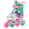 NASTAVITEĽNÉ KOLIESKOVÉ KORČULE METEOR PRE DETI MERMAID S 30-33 kolieska LED, polomäkká topánka