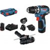 Bosch Akumulátorový vŕtací skrutkovač GSR 12V-35 FC Full Set s príklepovým nadstavcom, L-Boxx, 2x aku 06019H3008