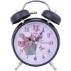 Retro budík Lavender čierny 16cm (Klasický budík v matnej čiernej farbe)