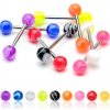 Šperky eshop - Piercing do jazyka farebná gulička W45.01 - Farba piercing: Fialová