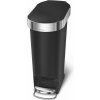 Simplehuman pedálový odpadkový kôš, 40 l, čierny plast, úzky, oválny, s nerez krytom vrecka (CW1390)