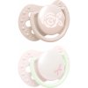 LOVI Silikónový symetrický dynamický cumlík Baby Shower ružový 2 ks