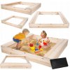 Impregnované pieskovisko 140x140 s lavičkami AGROTEXTÍLIA, ekologické drevo