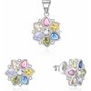 Moiss pestrobarevná stříbrná sada šperků s kamínky S0000260 přívěsek náušnice