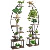 SucceBuy Stojan na rastliny 2ks 7-úrovňový 166,5 cm so svetlami na pestovanie