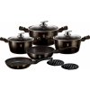 BerlingerHaus BH-6615 Shiny Black Collection sada riadu s mramorovým povrchom 13ks