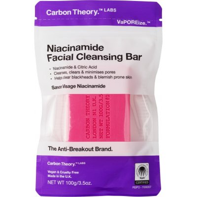 Carbon Theory čistiace pleťové mydlo Niacinamide Facial Cleansing Bar 100 g