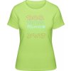 Premium Tričko - Farebný nápis DOG Mama - Limetková - XS - Dámske