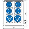 SEZ Dolný Kubín ROS 1607 Rozvodnica zásuvková 3P 2x16A/230 4x230V SEZ DK