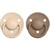 BIBS De Lux Vanilla/Dark Oak cumlík zo silikónu 2ks, one size
