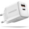 AXAGON ACAGON ACU-PQ20W ACU-PQ20W AC adaptér 20 W, 2x port (USB-A + USB-C), PD3.0/PPS/QC4+/AFC/Apple, biely ACU-PQ20W