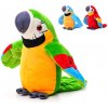 Papagáj plyšový 21 cm - mix farieb (červená, zelená, modrá)