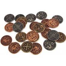 Sada 15 stredovekých kovových mincí Larp