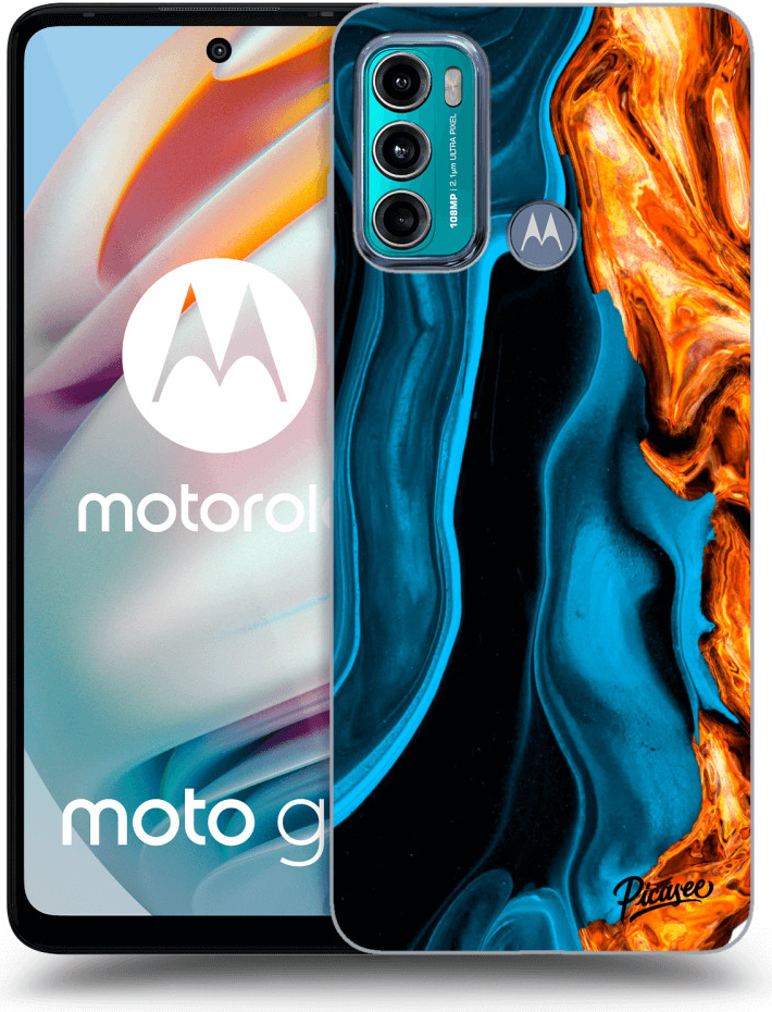 Púzdro Picasee silikónové Motorola Moto G60 - Gold blue čierne