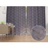 Biante Zamatový záves Isabela IBL-003 Rose Gold trojuholníky na sivom - šírka 135 cm 135x140 cm