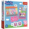 Puzzle 2v1 + pexeso Prasiatko Peppa / modré plavky 27,5x20,5cm v krabici 28x28x6cm