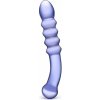 Gläs Purple Rain Ribbed Glass Dildo