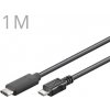 PremiumCord ku31cb1bk USB-C/male - USB 2.0 Micro-B/Male, 1m, černý