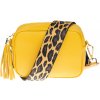 NovaKabelka.sk Bala Gialla Chiaro s prídavným popruhom kožená talianska crossbody kabelka žltá