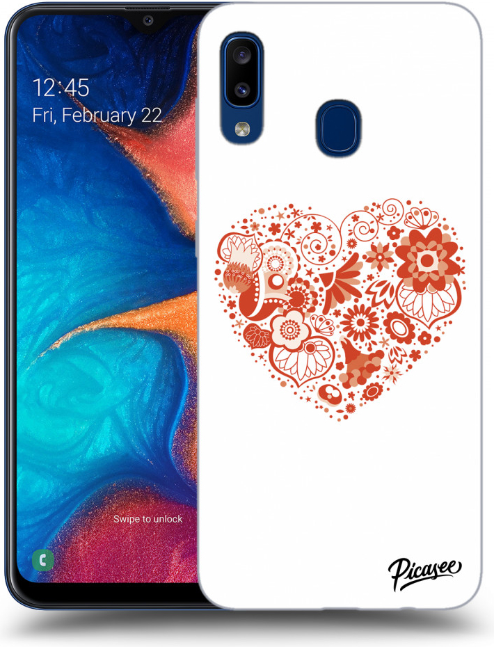 Púzdro Picasee silikónové Samsung Galaxy A20e A202F - Big heart čiré