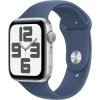 Apple Watch SE (2024) GPS 40mm Silver Aluminium Case with Denim Sport Band - S/ M mxec3qc/a