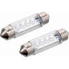 COMPASS - Žiarovka, 4 LED, 12 V, suf. 11X39 SV8.5, modrá, 2 ks 33723