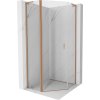 Mexen Mist L, päťuholníkový výklopný sprchový kút 80 x 80 cm, číre sklo, medený matný profil, 8A8L-080-080-65-00