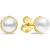 Brilio Silver Minimalistické pozlátené náušnice s pravými perlami EA620Y