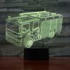 3Dmix 3DL-WD055 – 3D LED nočná lampa - Hasičské auto (Wood)