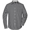 James&Nicholson Pánska kockovaná košeľa JN617 Black L