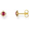 Thomas Sabo H2311-995-10 Gold-plated Stud Earrings With Red Stone