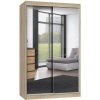 Šatníková skriňa TopEshop IGA 120 x 200 x 61 cm dub sonoma, skriňa so zrkadlom