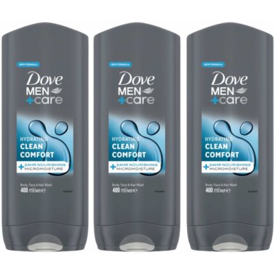 Dove Men+Care Sprchový kúpeľ Clean Comfort 3x400 ml