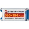 Waveshare 2.66inch e-Paper Module (G), 360x184, Red/Yellow/Black/White, SPI Interface