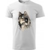 Hlava vlka kreslená - Tričko extra veľké (5-8XL) - 5XL ( Biela )