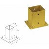 DOMAX PSP zaskrutkovacia pätka stĺpika so štvorcovou základňou Galvanický zinok žltý (ZNZ) PSP 100 - 101 x 150 x 150 x 2.0 mm (1 ks)