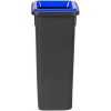 Čierny plastový odpadkový kôš FIT-BIN s modrým vekom - 20 l